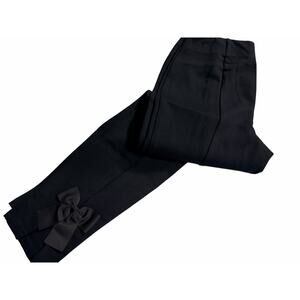Cato Womens Black Slit Bow Detail Dress Pants Black Size Small NWOT